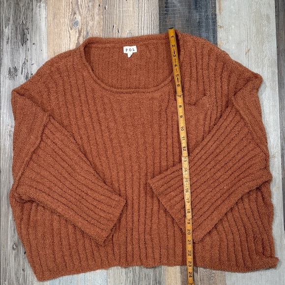 POL Rust Ribbed Crew Neck Sweater - Picture 5 of 6